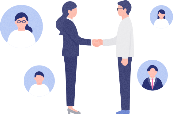 握手をする様子